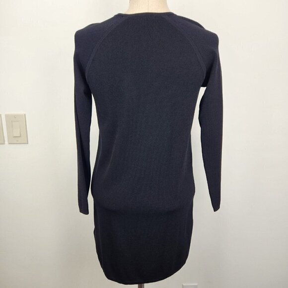Banana Republic Factory Sweater Dress Womens S Black Shift Long Raglan Sleeve - Picture 4 of 11